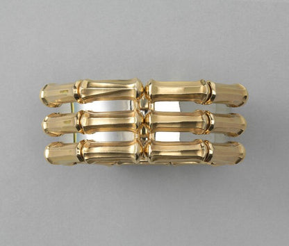 Cartier Bi-Colour 18ct Gold Bamboo Cuff Bangle Bracelet, Signed and numbered 640927