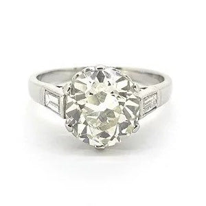 2.87ct Old European Cut Diamond Solitaire Ring in Platinum