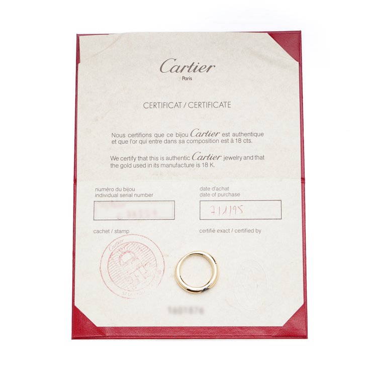 Cartier Ellipse Sapphire 18ct Yellow Gold Band Ring