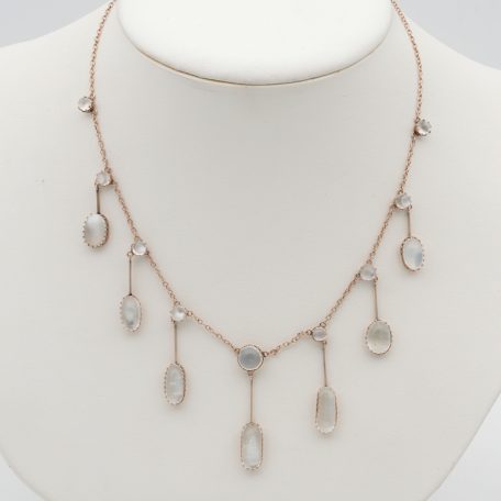 Antique Victorian 23ct Moonstone Fringe Necklace