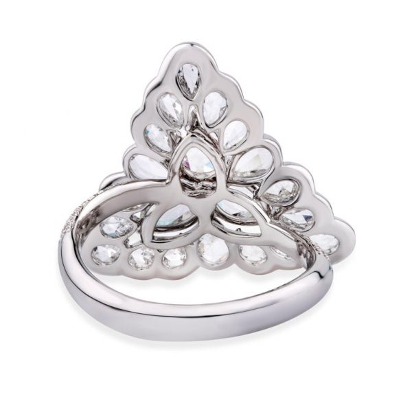 Pear-Shaped Rose-Cut Diamond Dress Ring, 2.31ct Total, 18ct White Gold