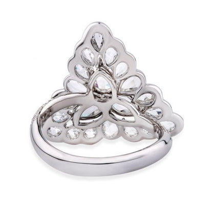 Pear-Shaped Rose-Cut Diamond Dress Ring, 2.31ct Total, 18ct White Gold