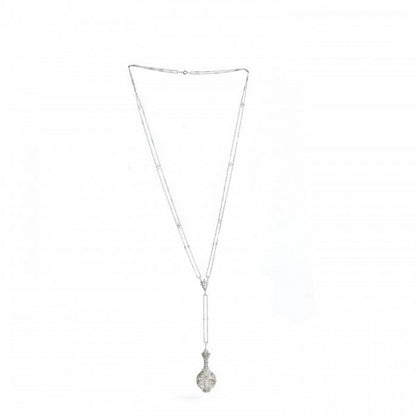 Belle Epoque Diamond and Platinum Lorgnettes Pendant Necklace