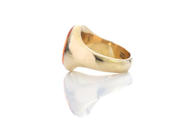 Antique Cornelian and 18ct Yellow Gold Seal Ring, Circa 1880-1890s