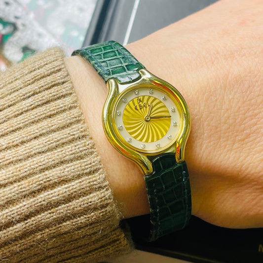 Vintage Ebel Beluga Ladies Gold Watch with Diamonds