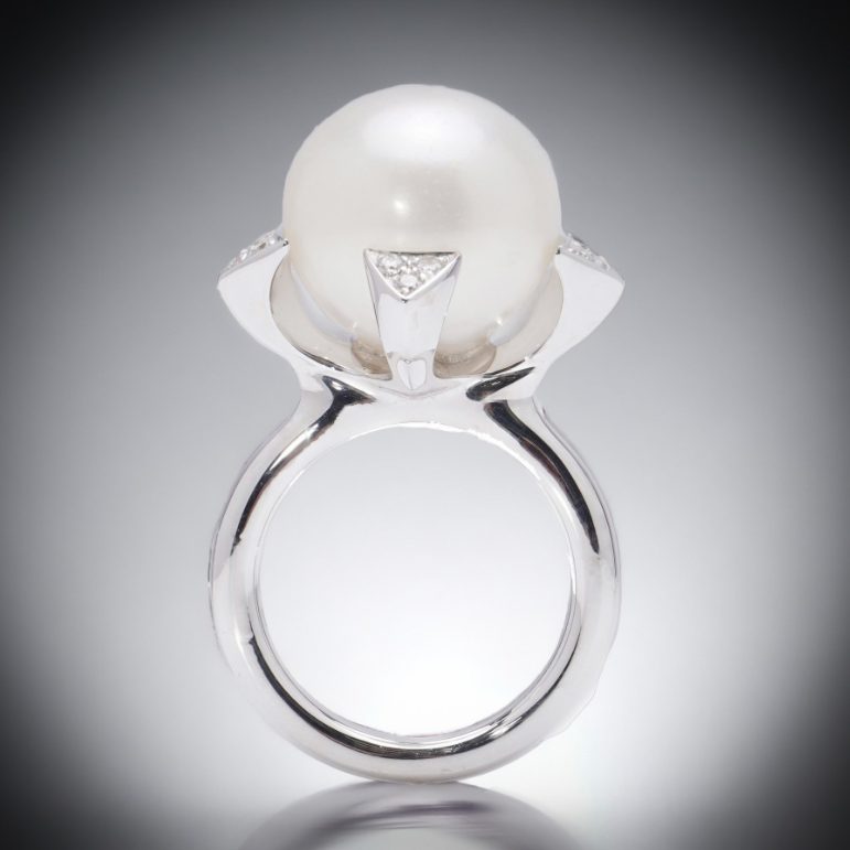 Akoya Pearl and Diamond Cocktail Ring by Utopia