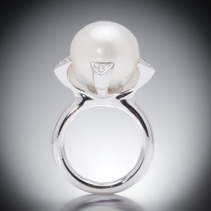 Akoya Pearl and Diamond Cocktail Ring by Utopia