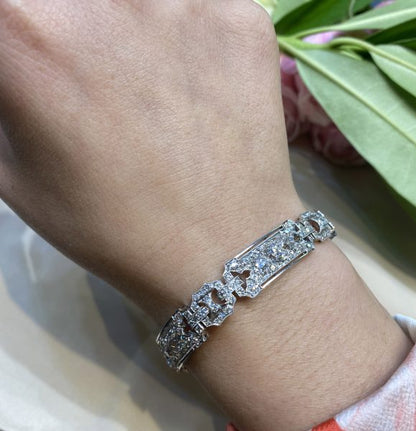 Art Deco Diamond Bracelet in Platinum, 12 carats