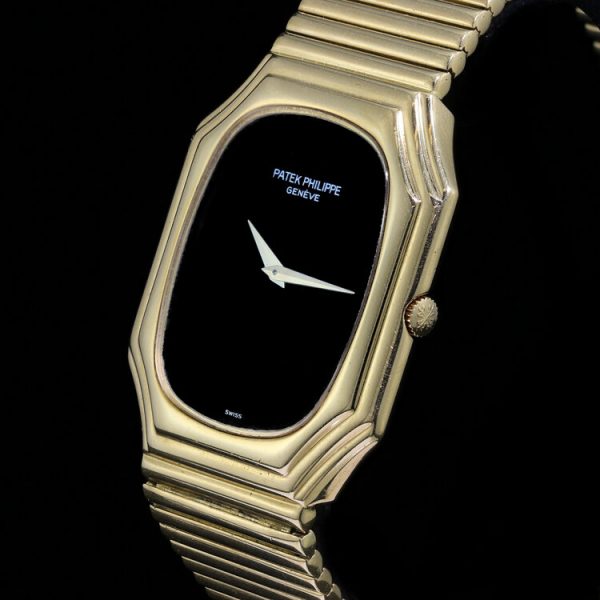 Patek Philippe 18ct Gold Manual Watch with Black Onyx Dial