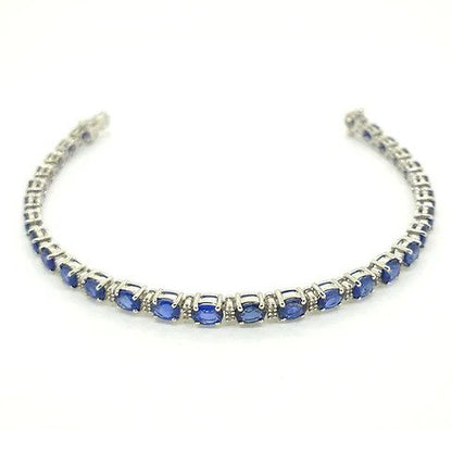 Sapphire and Diamond Line Bracelet