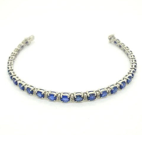 Sapphire and Diamond Line Bracelet