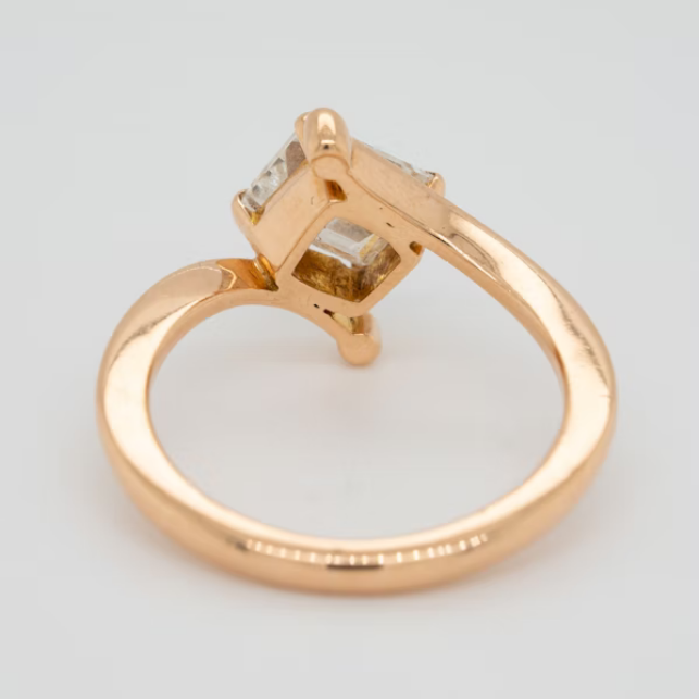 1.03ct Emerald Cut Diamond Rose Gold Solitaire Ring