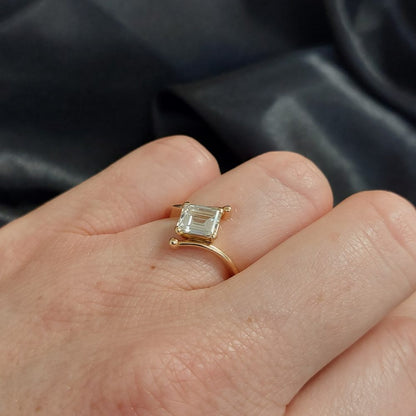 1.03ct Emerald Cut Diamond Rose Gold Solitaire Ring