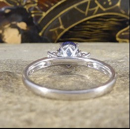 1.05ct Tanzanite and Diamond Three Stone Ring