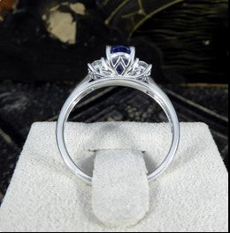 1.05ct Tanzanite and Diamond Three Stone Ring