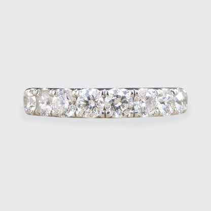 1.10ct Modern Brilliant Cut Diamond Half Eternity Ring