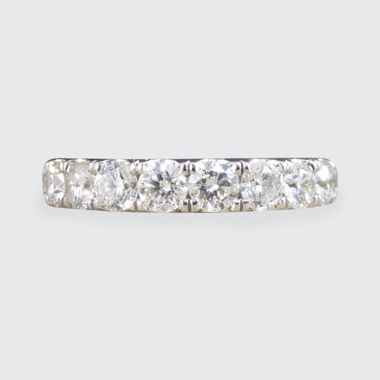 1.10ct Modern Brilliant Cut Diamond Half Eternity Ring