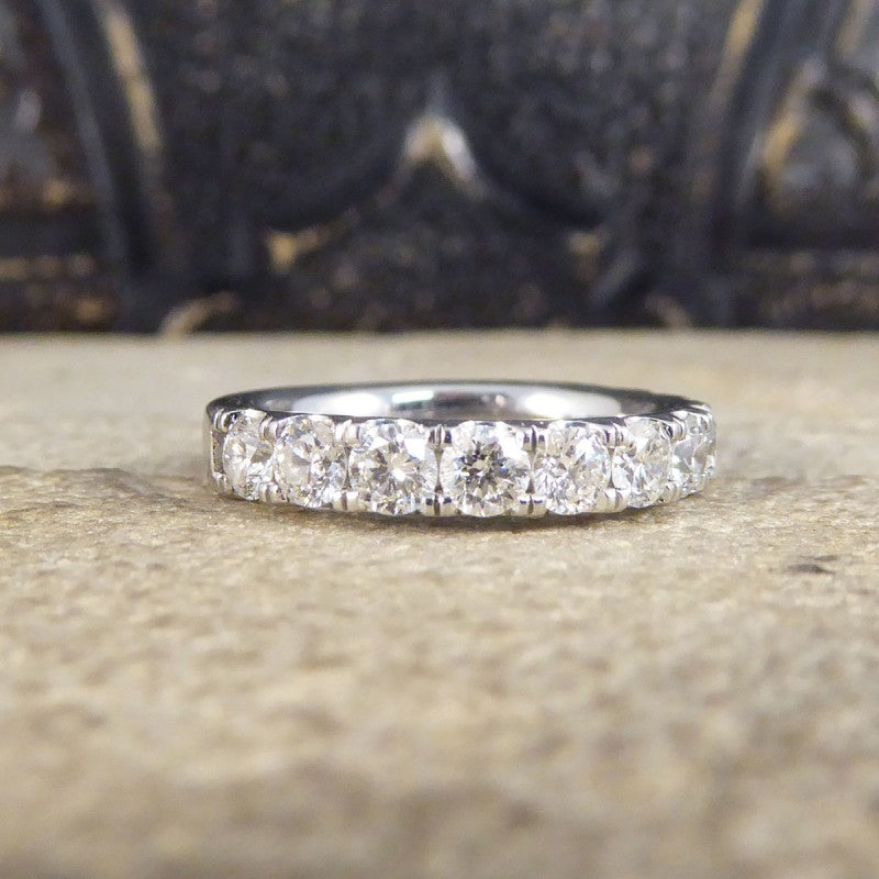 1.10ct Modern Brilliant Cut Diamond Half Eternity Ring
