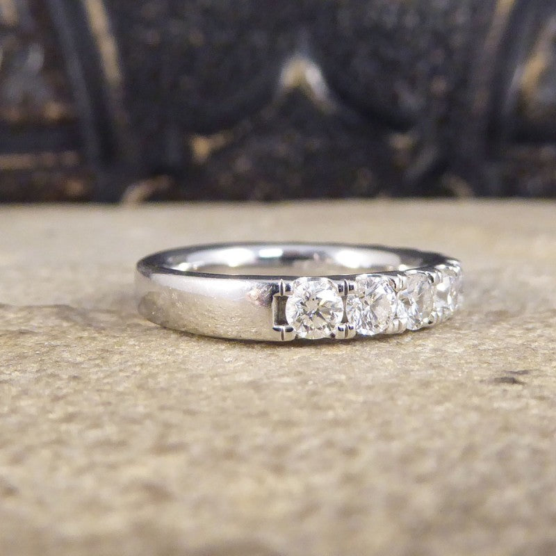 1.10ct Modern Brilliant Cut Diamond Half Eternity Ring