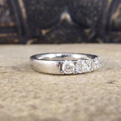 1.10ct Modern Brilliant Cut Diamond Half Eternity Ring