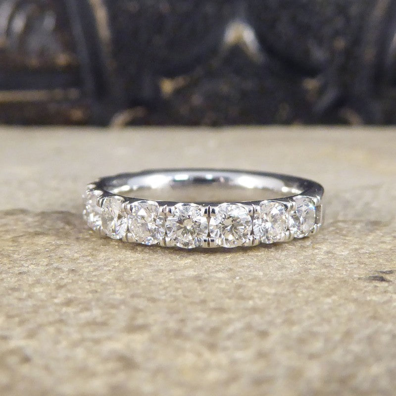 1.10ct Modern Brilliant Cut Diamond Half Eternity Ring