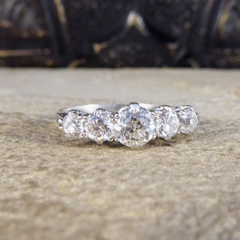 1.11ct Old Cut Diamond Five Stone, Circa 1930