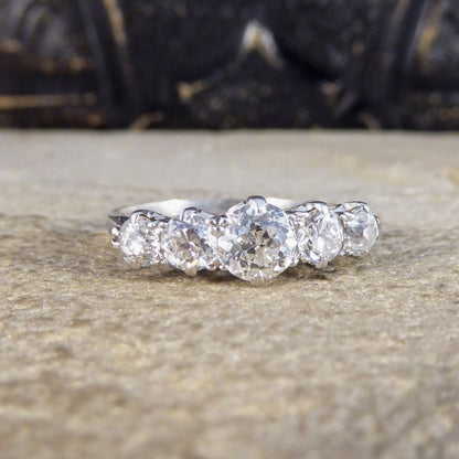 1.11ct Old Cut Diamond Five Stone, Circa 1930