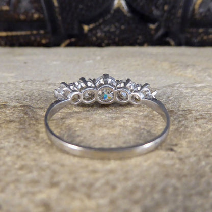 1.11ct Old Cut Diamond Five Stone, Circa 1930