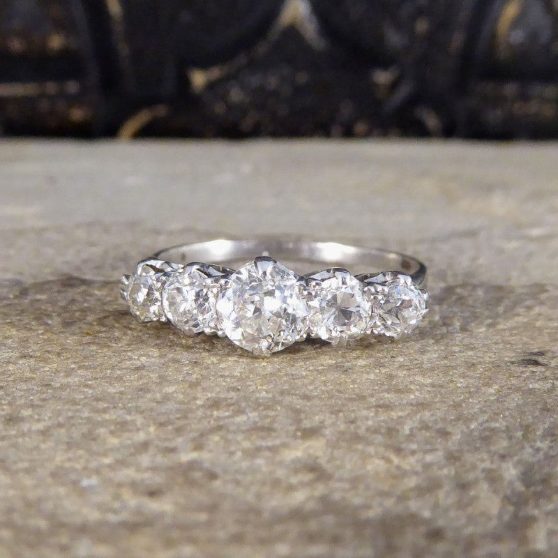 1.11ct Old Cut Diamond Five Stone, Circa 1930