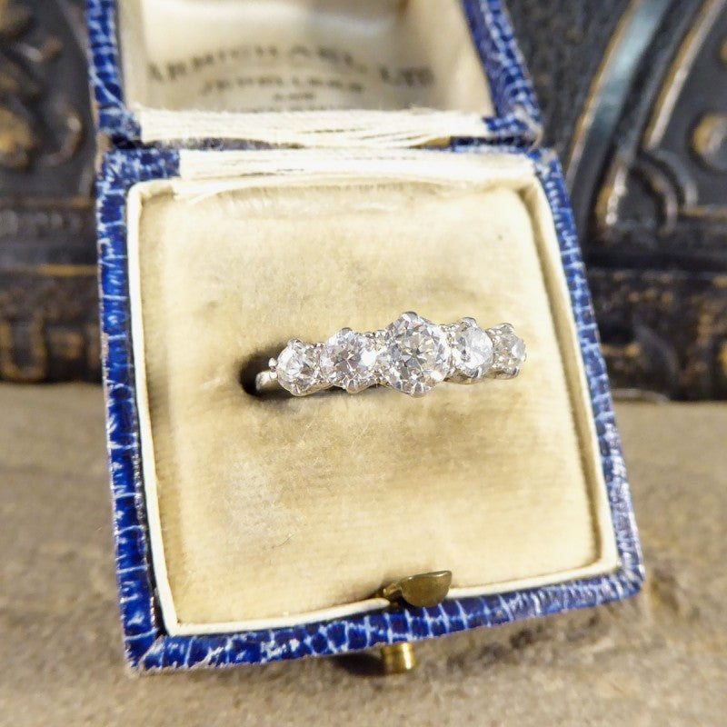 1.11ct Old Cut Diamond Five Stone, Circa 1930