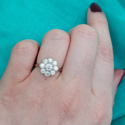 1.22ct Brilliant Cut Diamond Cluster Ring