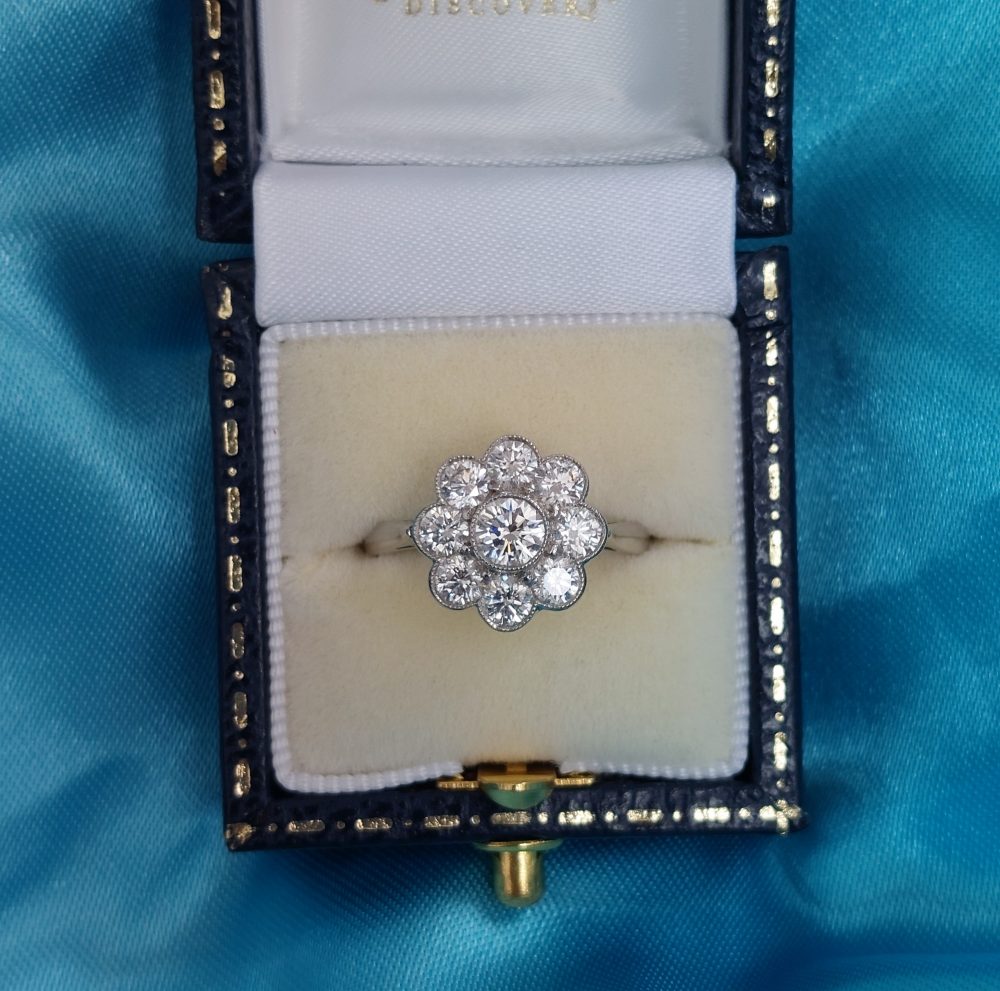 1.22ct Brilliant Cut Diamond Cluster Ring