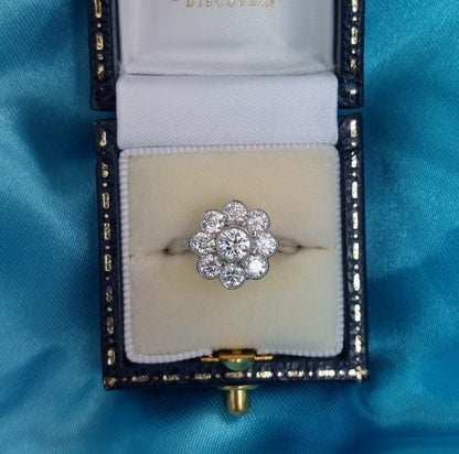 1.22ct Brilliant Cut Diamond Cluster Ring