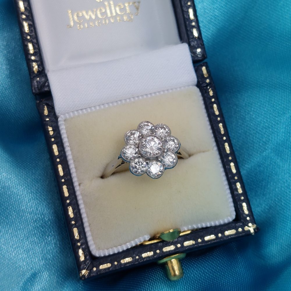 1.22ct Brilliant Cut Diamond Cluster Ring