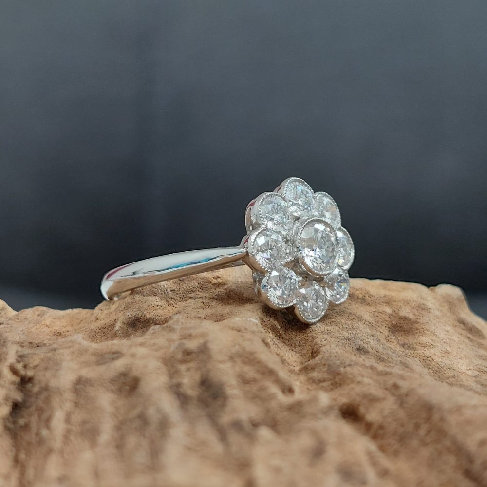 1.22ct Brilliant Cut Diamond Cluster Ring