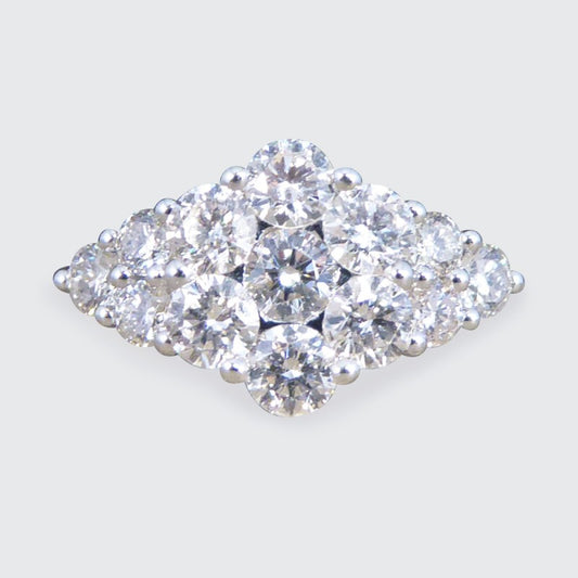 1.25ct Diamond Cluster Boat Shaped Ring