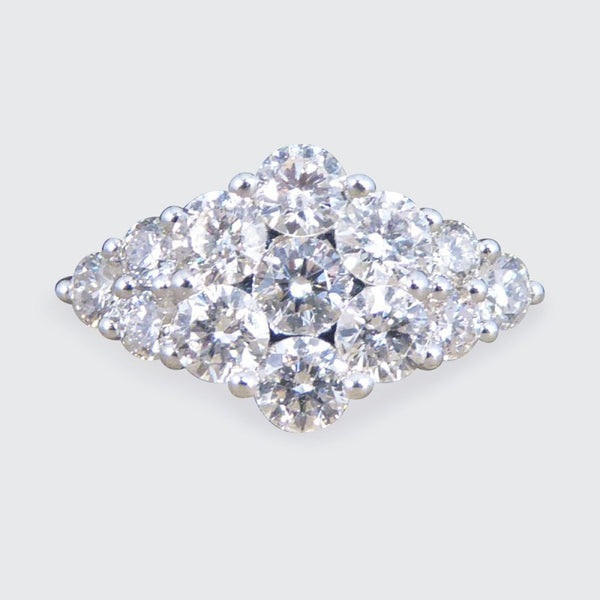 1.25ct Diamond Cluster Boat Shaped Ring