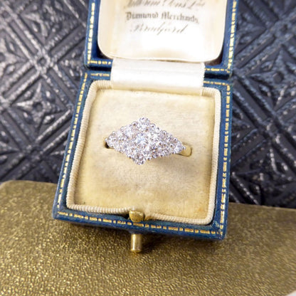 1.25ct Diamond Cluster Boat Shaped Ring