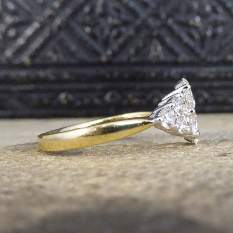 1.25ct Diamond Cluster Boat Shaped Ring