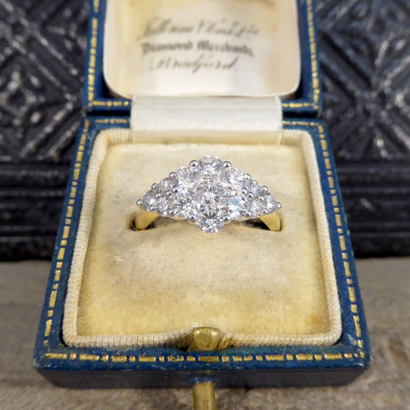 1.25ct Diamond Cluster Boat Shaped Ring