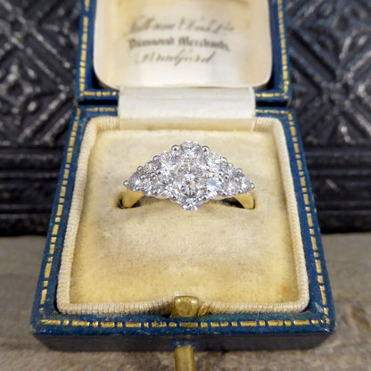1.25ct Diamond Cluster Boat Shaped Ring