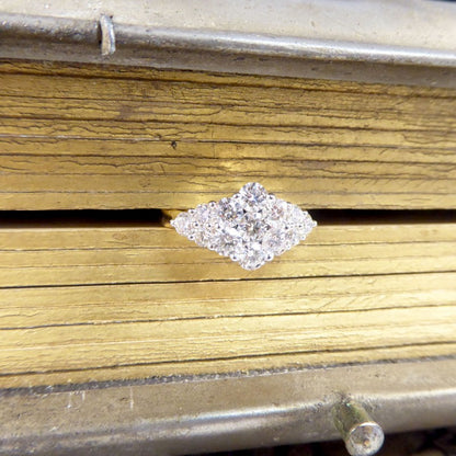 1.25ct Diamond Cluster Boat Shaped Ring