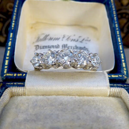 1.30ct Diamond Five Stone Platinum Ring