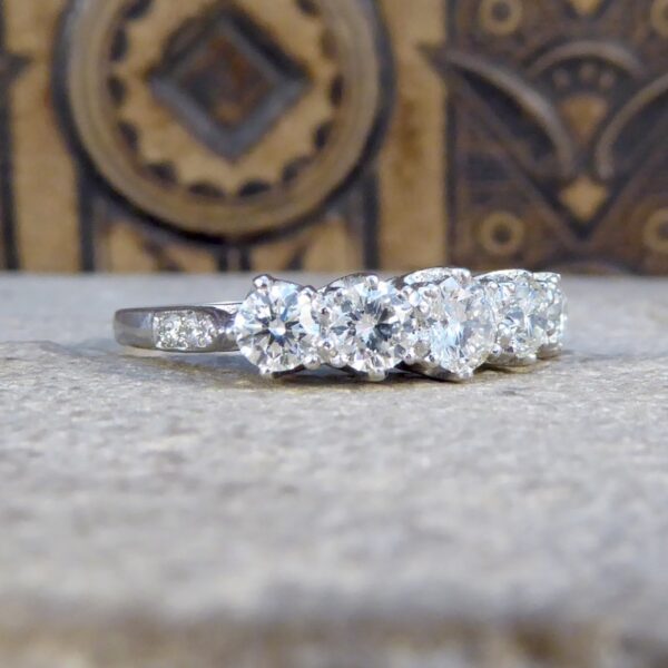 1.30ct Diamond Five Stone Platinum Ring