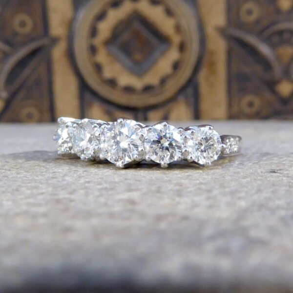 1.30ct Diamond Five Stone Platinum Ring