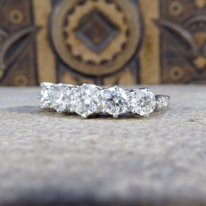 1.30ct Diamond Five Stone Platinum Ring