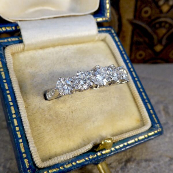 1.30ct Diamond Five Stone Platinum Ring