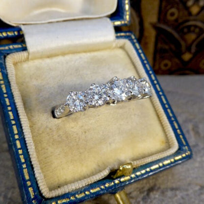 1.30ct Diamond Five Stone Platinum Ring