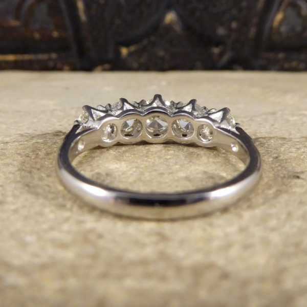 1.30ct Diamond Five Stone Ring with Diamond Shoulders