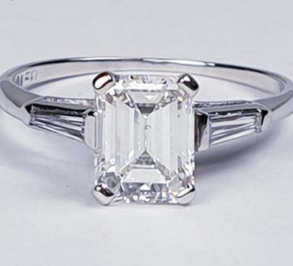 1.42ct Emerald Cut Diamond Solitaire Ring